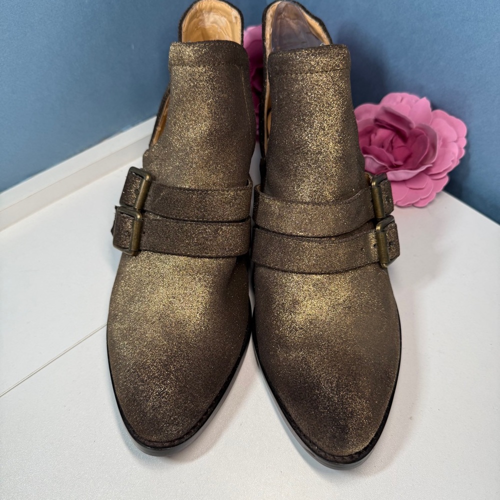 Sbicca Metallic Gold Booties with Buckle Detail - Picture 9 of 11